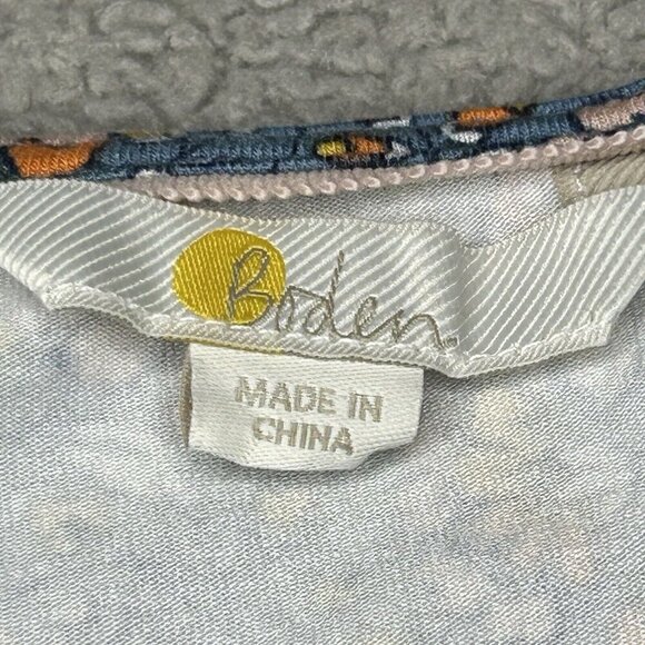 Boden Maxi Dress US 16/18 Tiered Wrap Jersey Blue Orange Yellow Boho Botanic - Picture 4 of 10